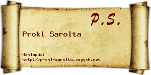 Prokl Sarolta névjegykártya